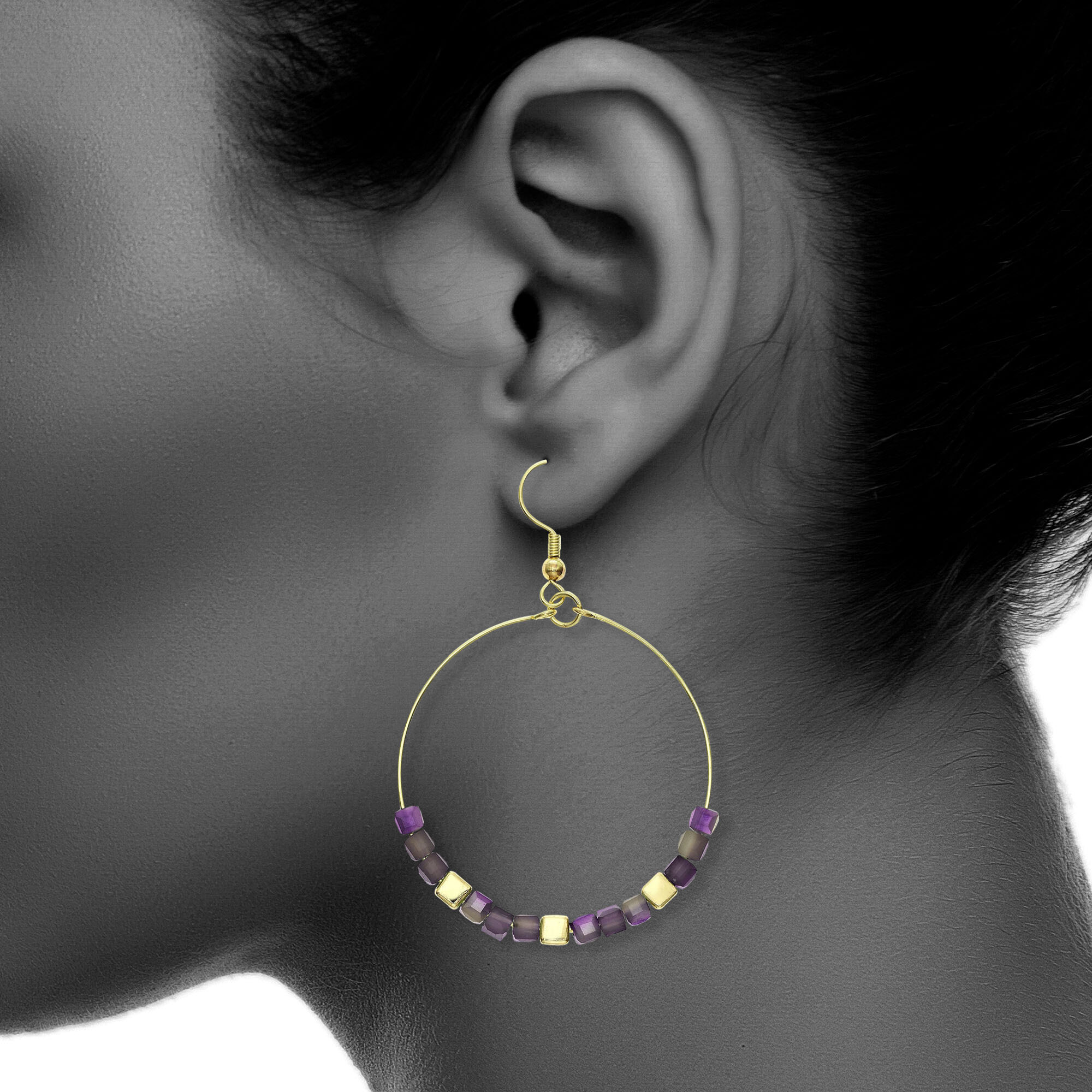 Womens Ladies Fashion Accessories Jewelry Hoop Dangle Earrings with